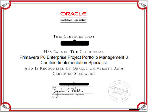 1Z0-567: Primavera P6 Enterprise PPM 8 Essentials Certificate