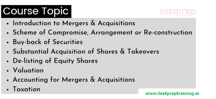 Mergers and Acquisitions Module topics