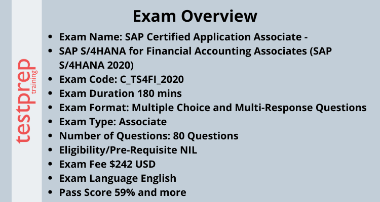 C_TS4FI_2020 SAP Certified Application Associate - SAP S/4HANA for Financial Accounting Associates (SAP S/4HANA 2020) exam overview