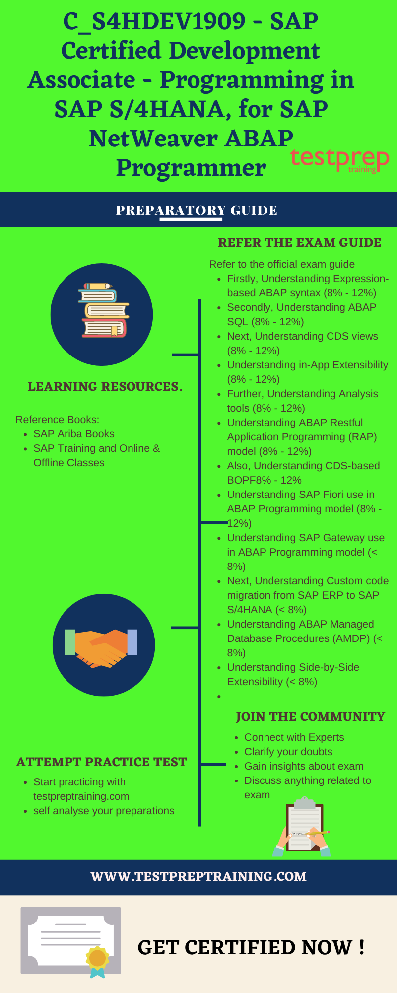 Preparatory Guide for C_S4HDEV1909 - SAP Certified Development Associate - Programming in SAP S/4HANA, for SAP NetWeaver ABAP Programmer