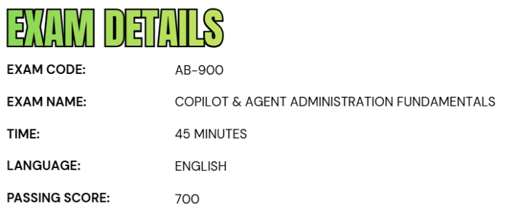 Exam AB-900: Copilot & Agent Administration Fundamentals