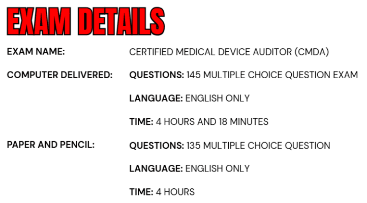 Certified Medical Device Auditor (CMDA)