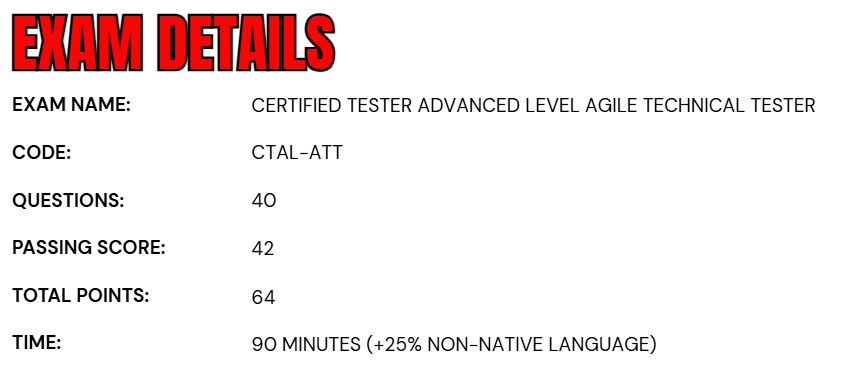 Certified Tester Advanced Level Agile Technical Tester (CTAL-ATT)